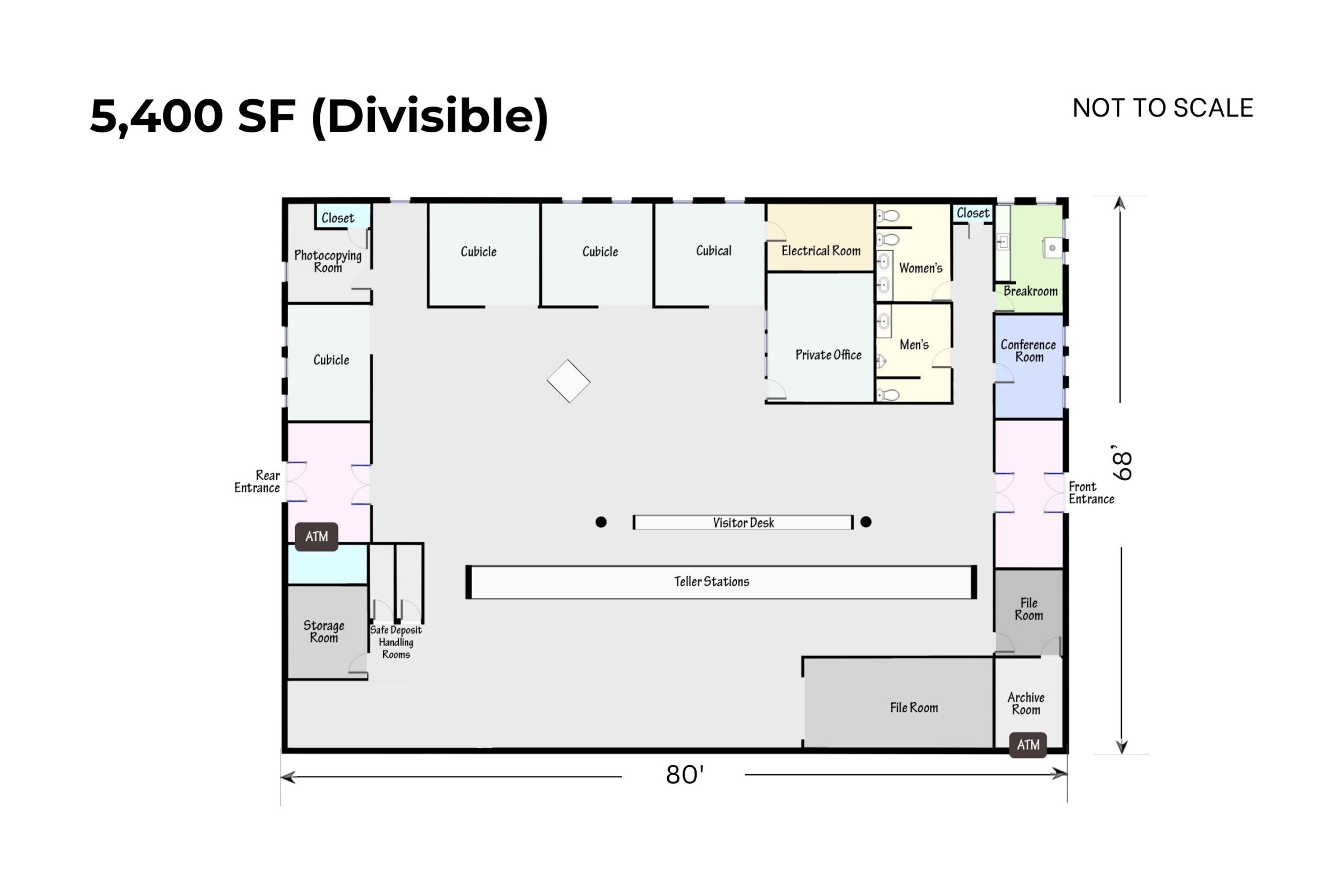 Floor Plan- 5,400 SF (Divisible)