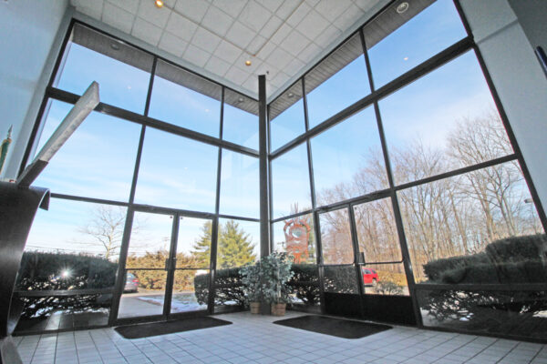 Two-Story Glass Lobby