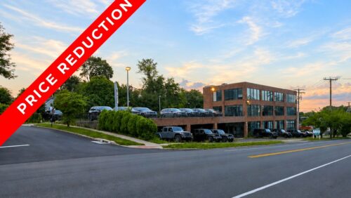 Exterior view of a commercial redevelopment opportunity on Route 58 in Fairfield, Connecticut.