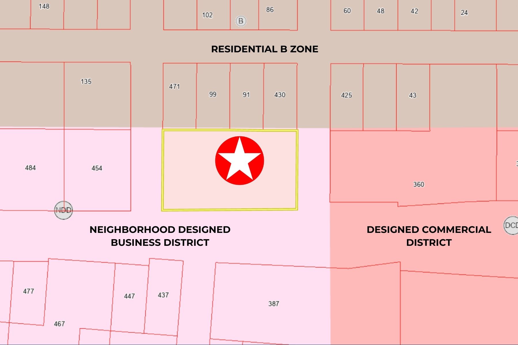 In a Neighborhood Designed Business District (NDD) In a Neighborhood Designed Business District (NDD)