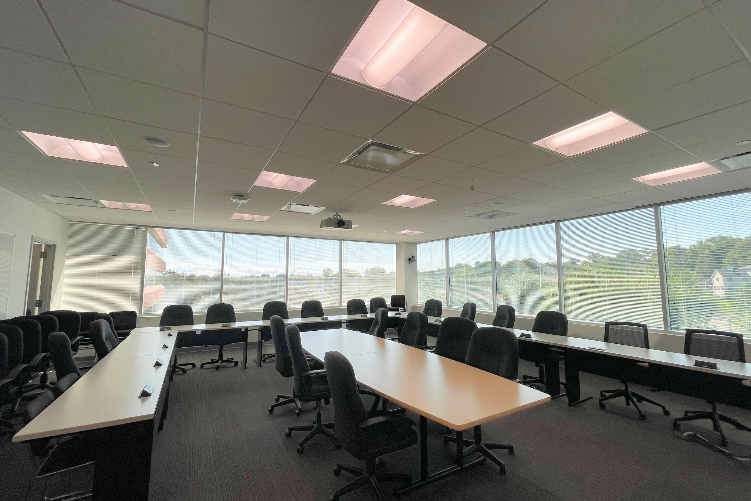 Modern Video Conference Room - 501 Kings Highway East Fully equipped professional video conference room within the office suite at 501 Kings Highway East.