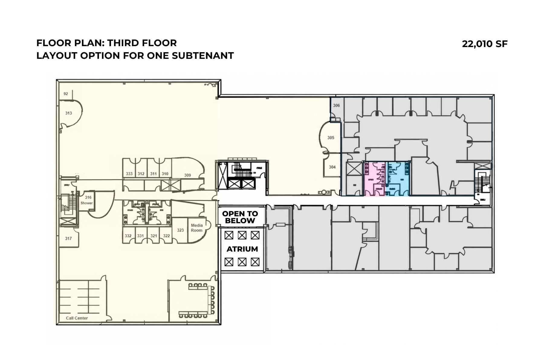 Floor Plan: Third Floor - Layout Option for One Subtenant Floor Plan: Third Floor - Layout Option for One Subtenant