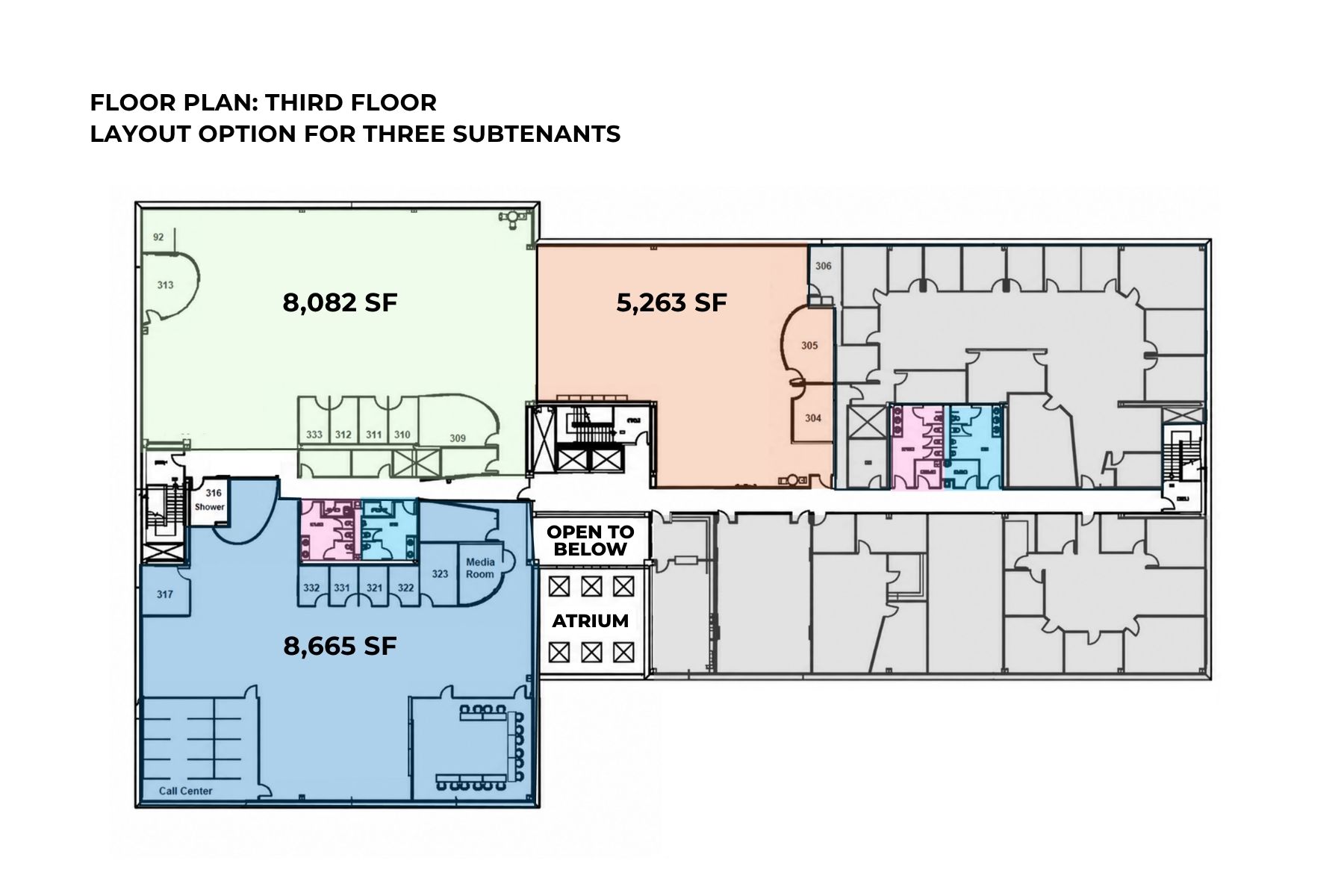 Floor Plan: Third Floor - Layout Option for One Subtenant Floor Plan: Third Floor - Layout Option for One Subtenant