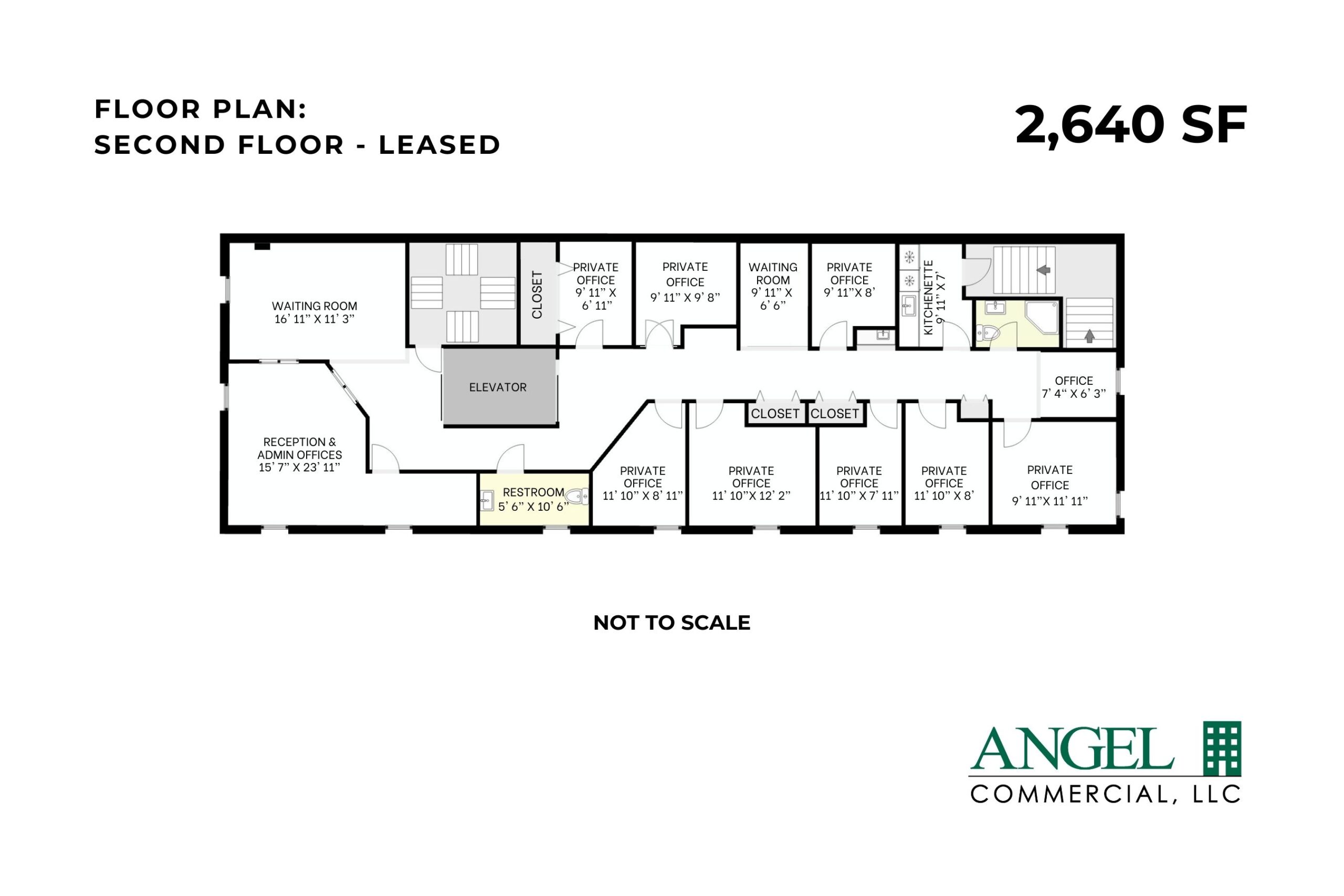 Floor Plan - Second Floor - 2,640 SF Leased