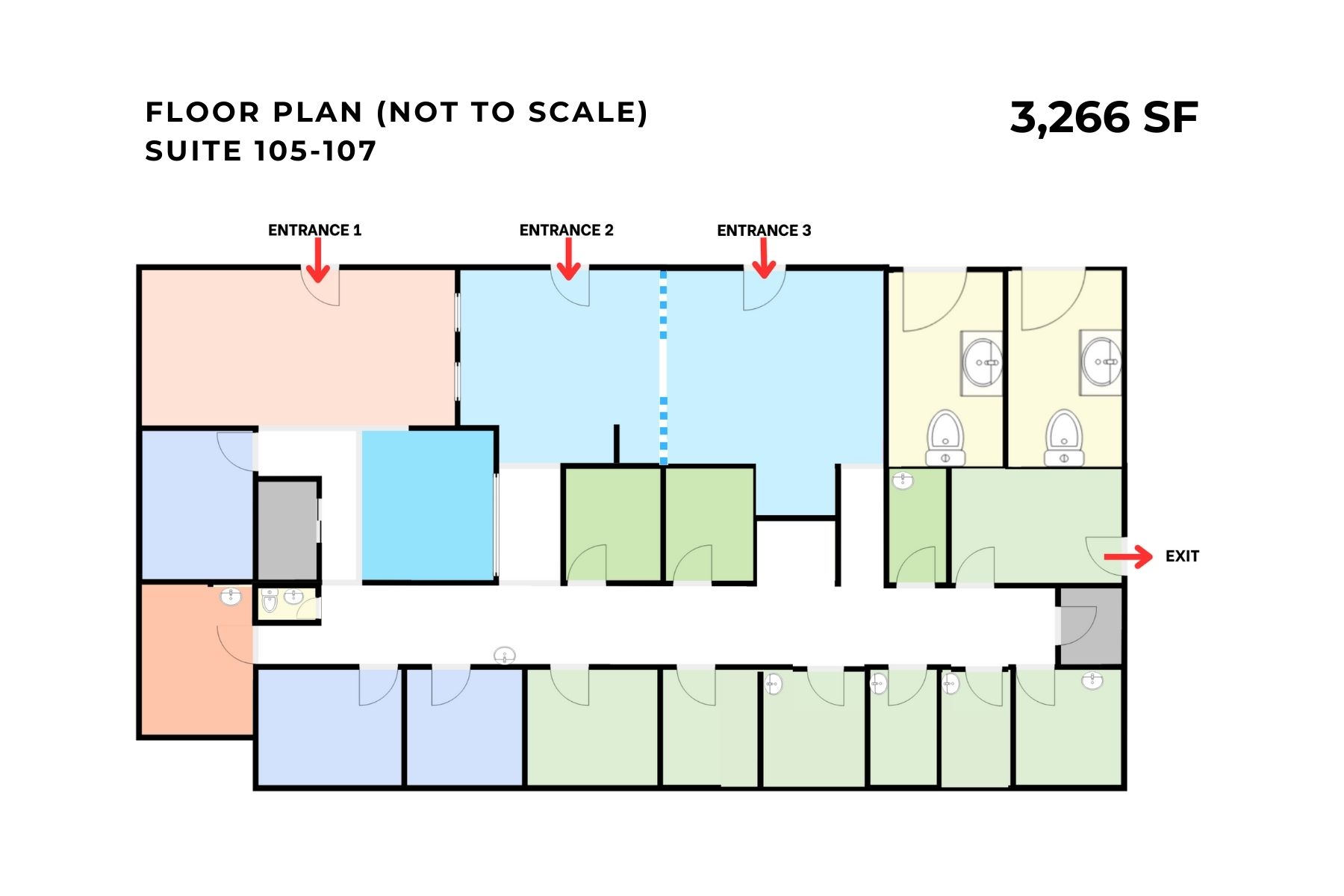 Suite 105-107 - Provides 3,266 SF of Space
