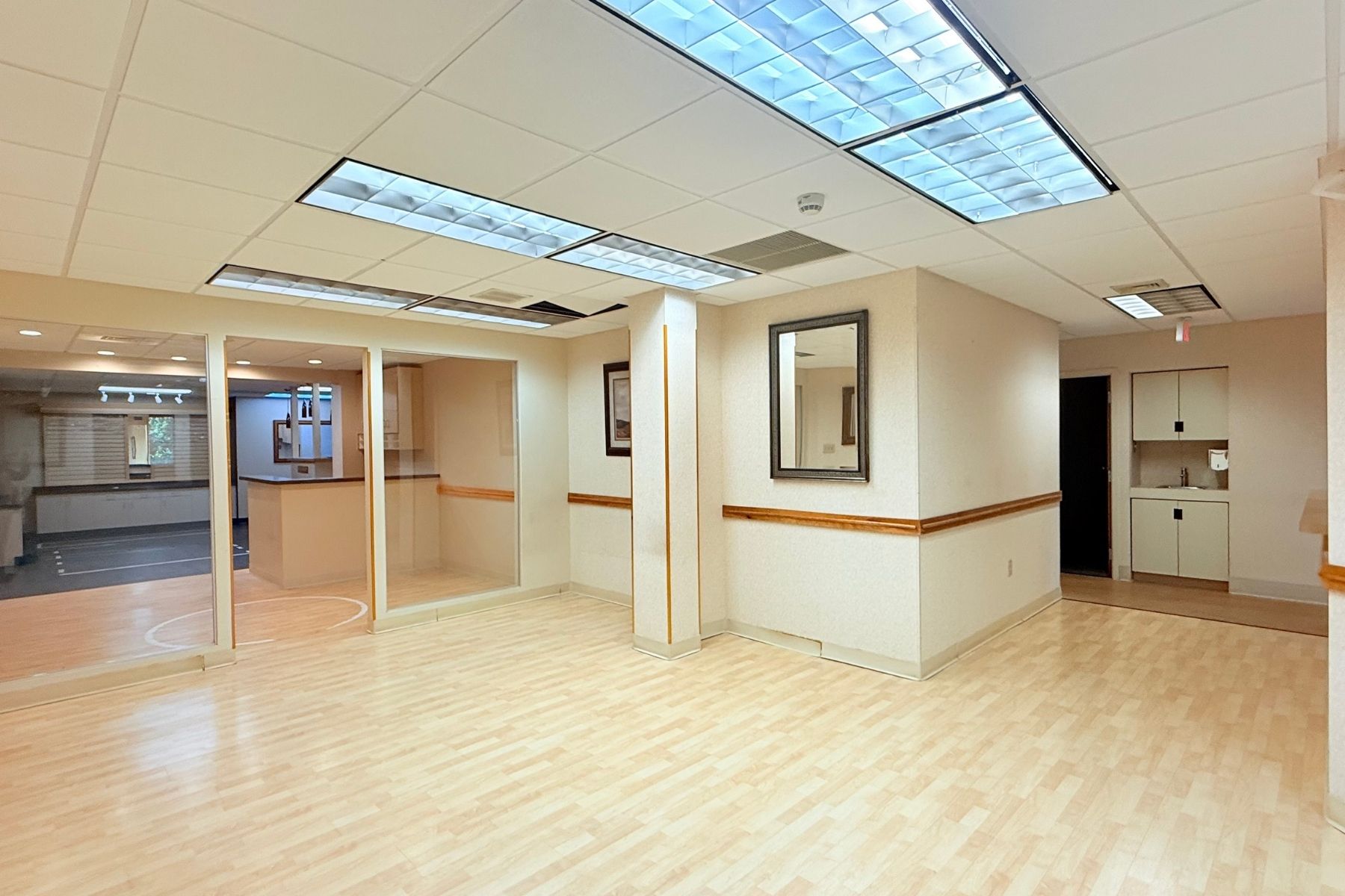Open Area Spacious medical office waiting room and reception seating area at Hawley Lane Professional Center in Trumbull, CT.