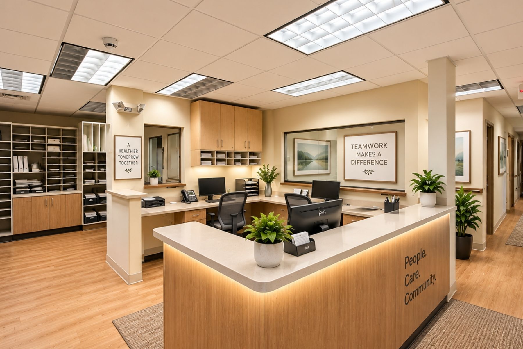 Reception Desk - Virtually Staged Reception Desk - Virtually Staged