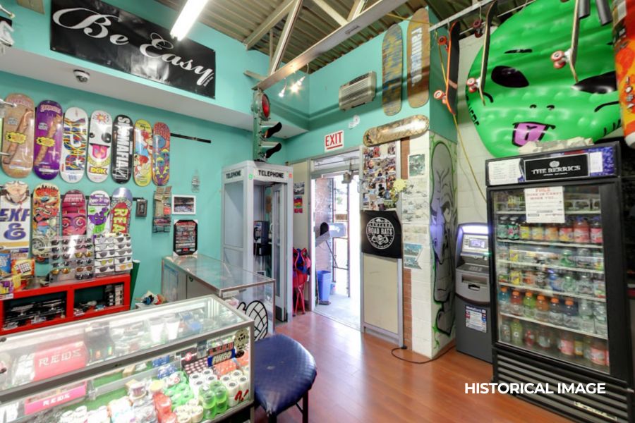 Skateboard Shop Entrance and Retail Area Skateboard Shop Entrance and Retail Area