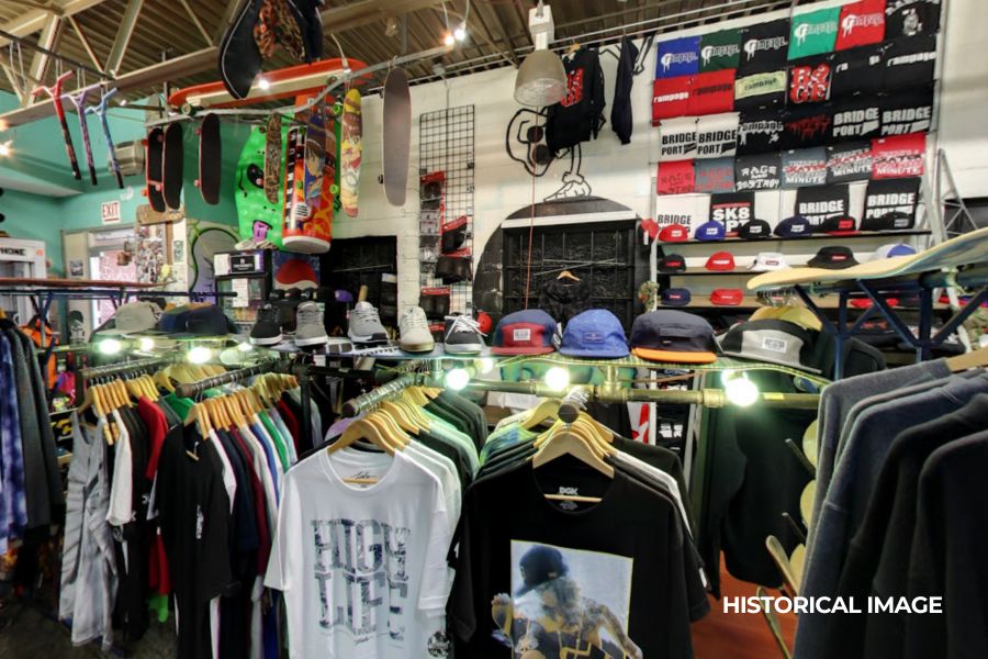 Skateboard Shop Entrance and Retail Area Skateboard Shop Entrance and Retail Area