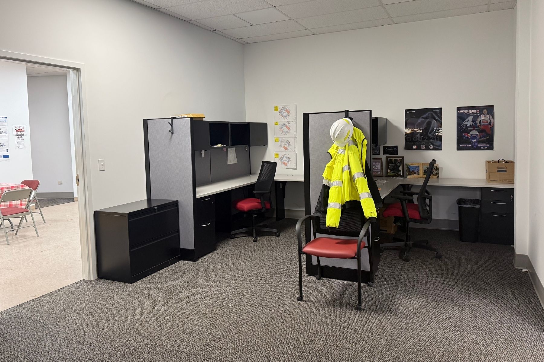 Private Administrative Office Wing Designed to Accommodate Multiple Individual Workstations and Specialized Storage Private Administrative Office Wing Designed to Accommodate Multiple Individual Workstations and Specialized Storage