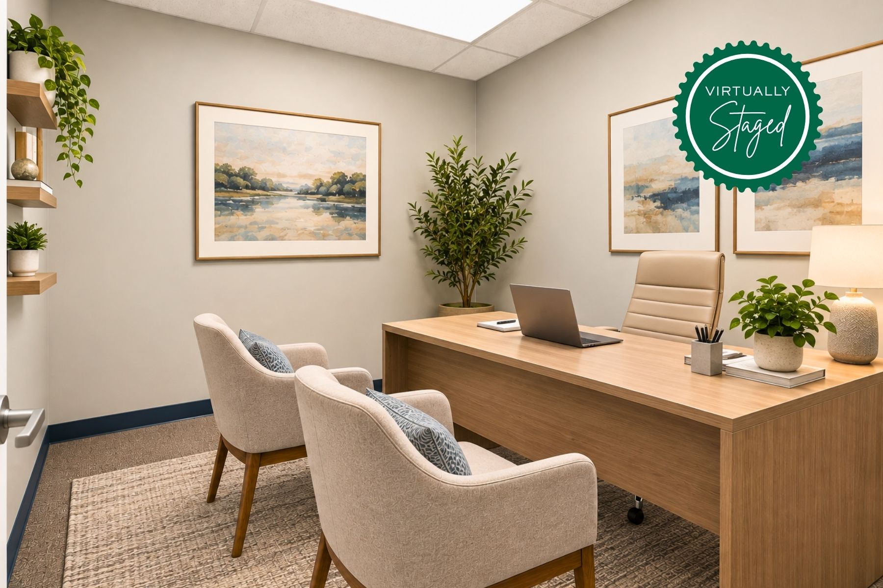Office - Virtually Staged Office - Virtually Staged