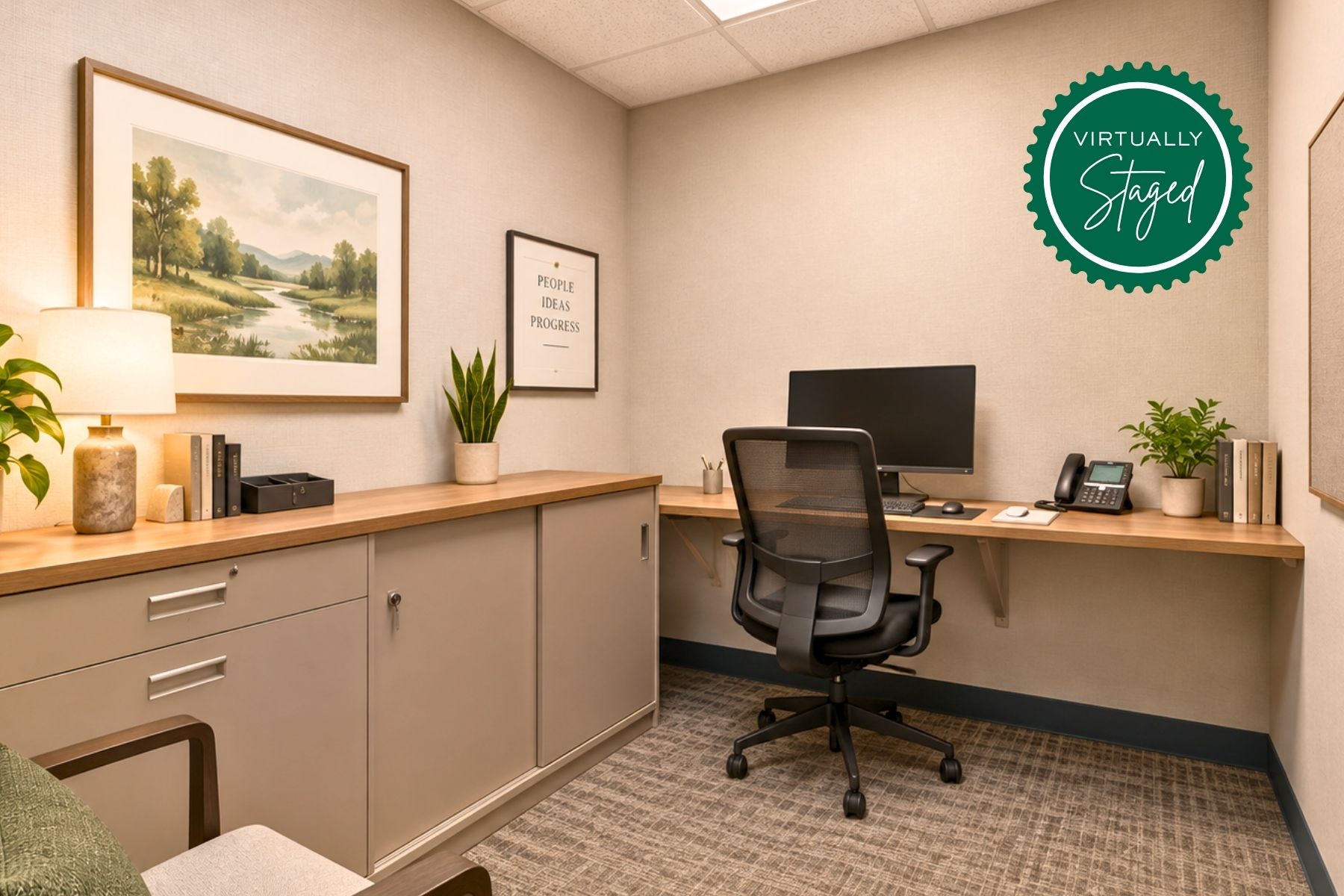Office - Virtually Staged Office - Virtually Staged