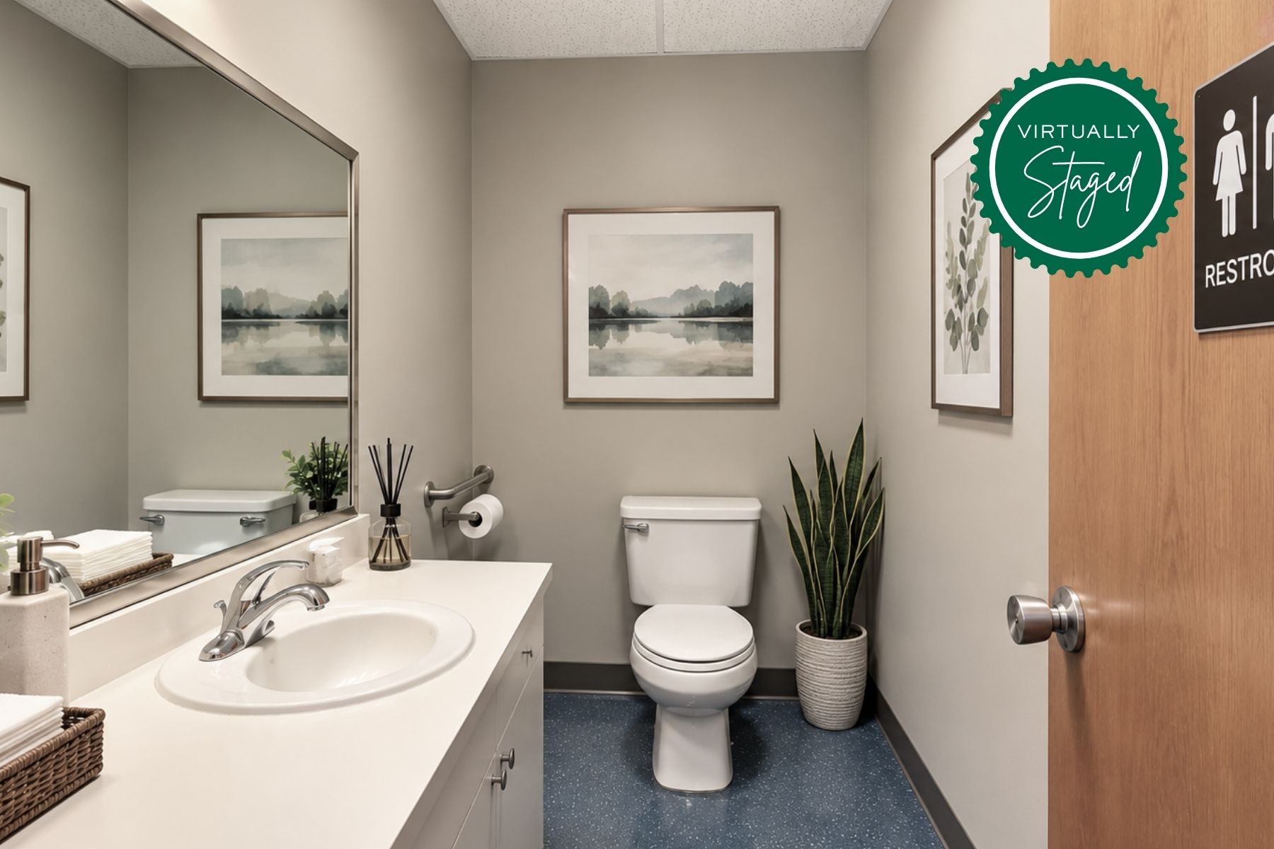 Private Restroom - Virtually Staged Private Restroom - Virtually Staged