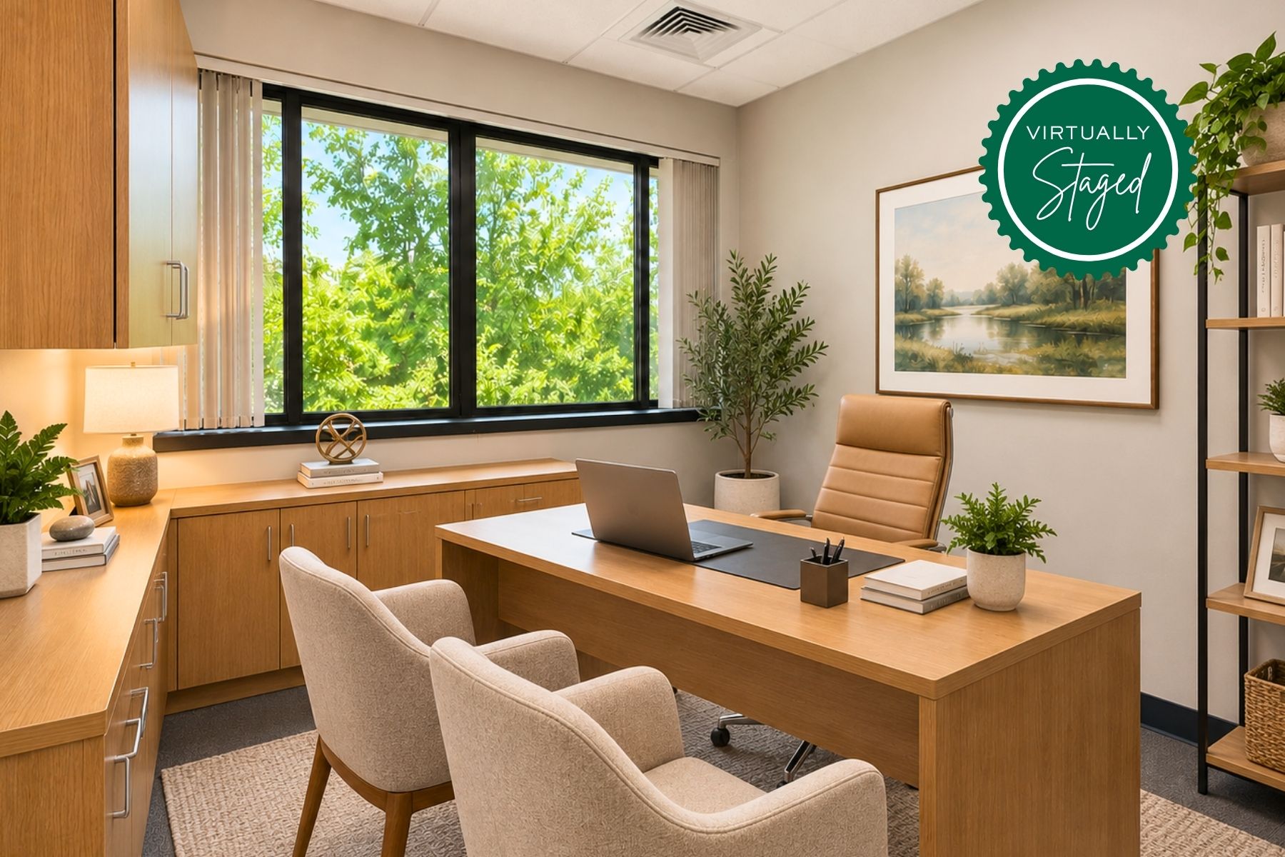 Bright Private Office - Virtually Staged Bright Private Office - Virtually Staged